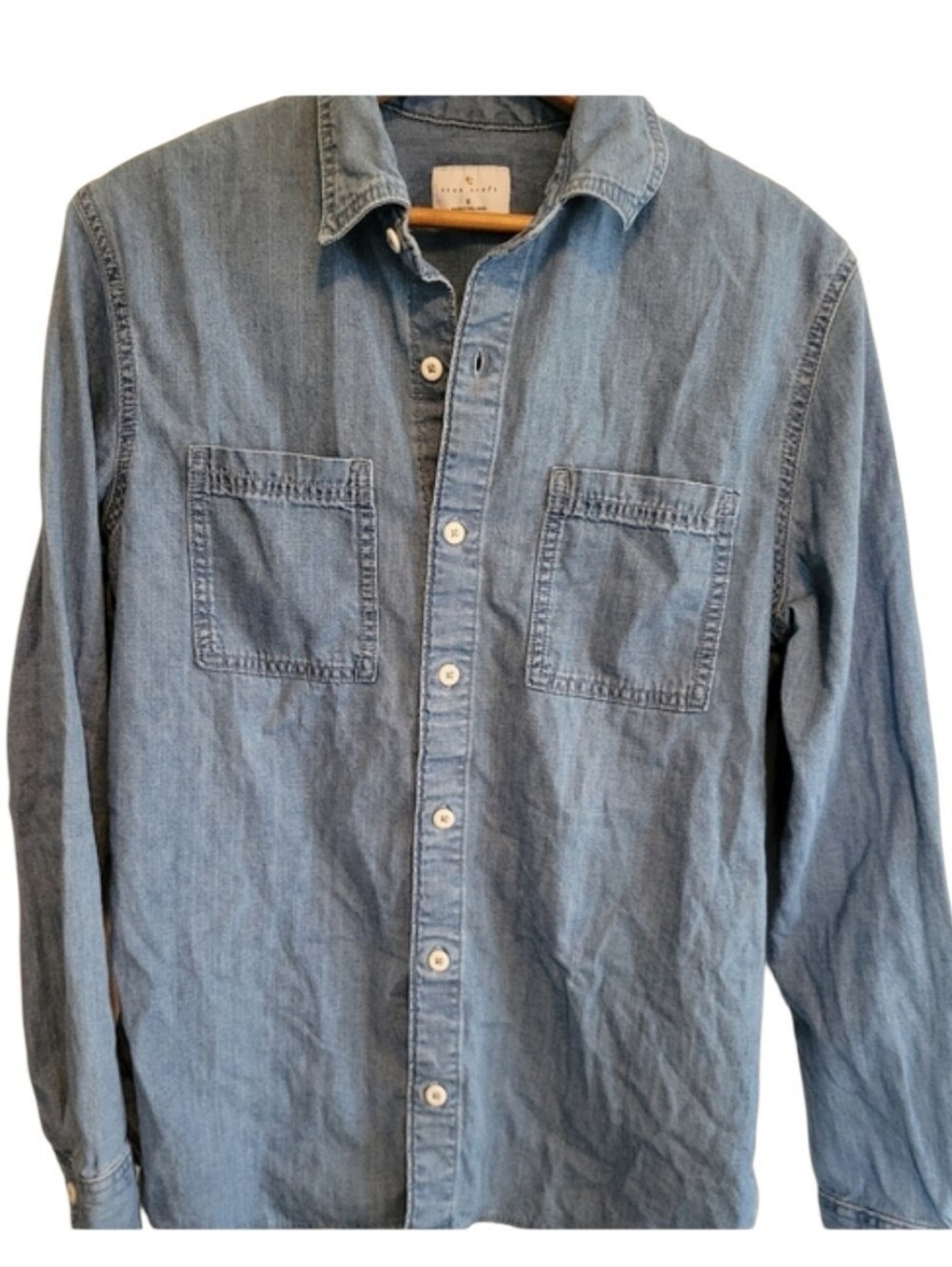 TRUE CRAFT 100% Cotton Denim Chambray Shirt Women's Size Small